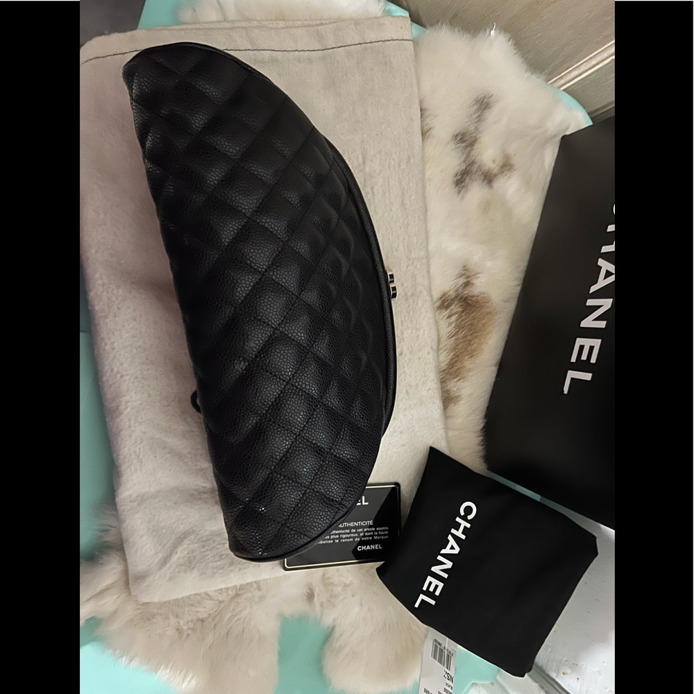 Black Quilted Caviar Leather Timeless Clutch Bag-sold elsewhere - Picture 2 of 14